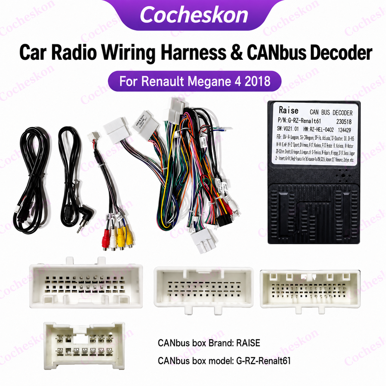 Cocheskon Car 16pin Wire Harness Adapter Canbus Box Decoder